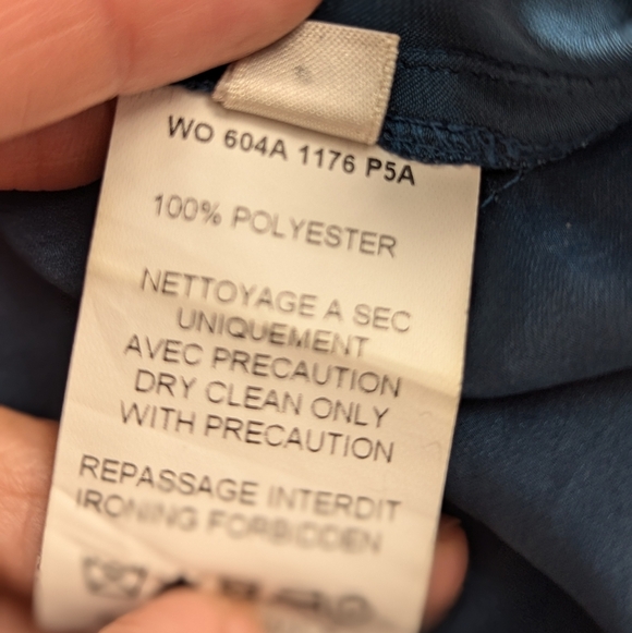 Lanvin Paris Teal Halter Top Ribbon Tie Straps Draped Open Back Size 40 - Picture 7 of 10